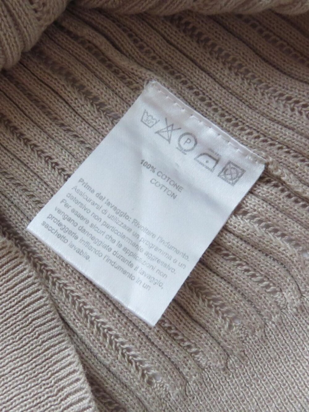 Vintage 2000s Fiore Atelier Ribbed Knit Camisole, Italian 00s, Camel Brown/Tan, - Picture 8 of 8